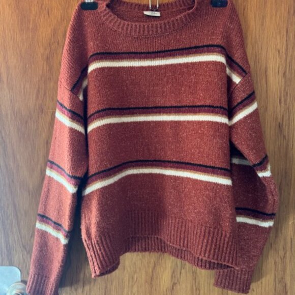 Burnt Orange/Red striped Sweater - Picture 2 of 4
